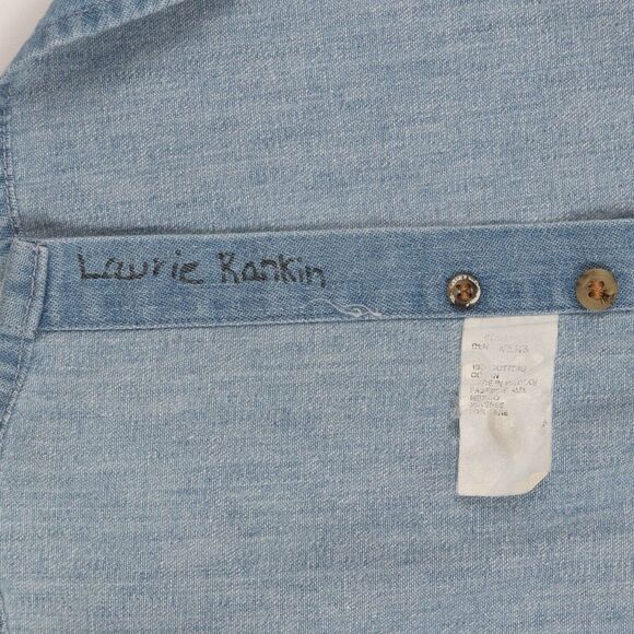 VTG Woolrich Shirt Men XL Blue Padded Shoulder Bird Hunting Tag Embroidered‎ - Picture 9 of 11